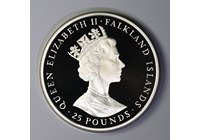 【程紀(jì)中老師拍品專場】1985年?？颂m群島150克銀幣(35)