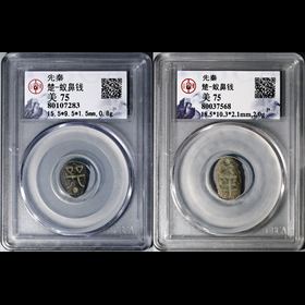 第2512003號：先秦 楚-蟻鼻錢2枚 公博 美75